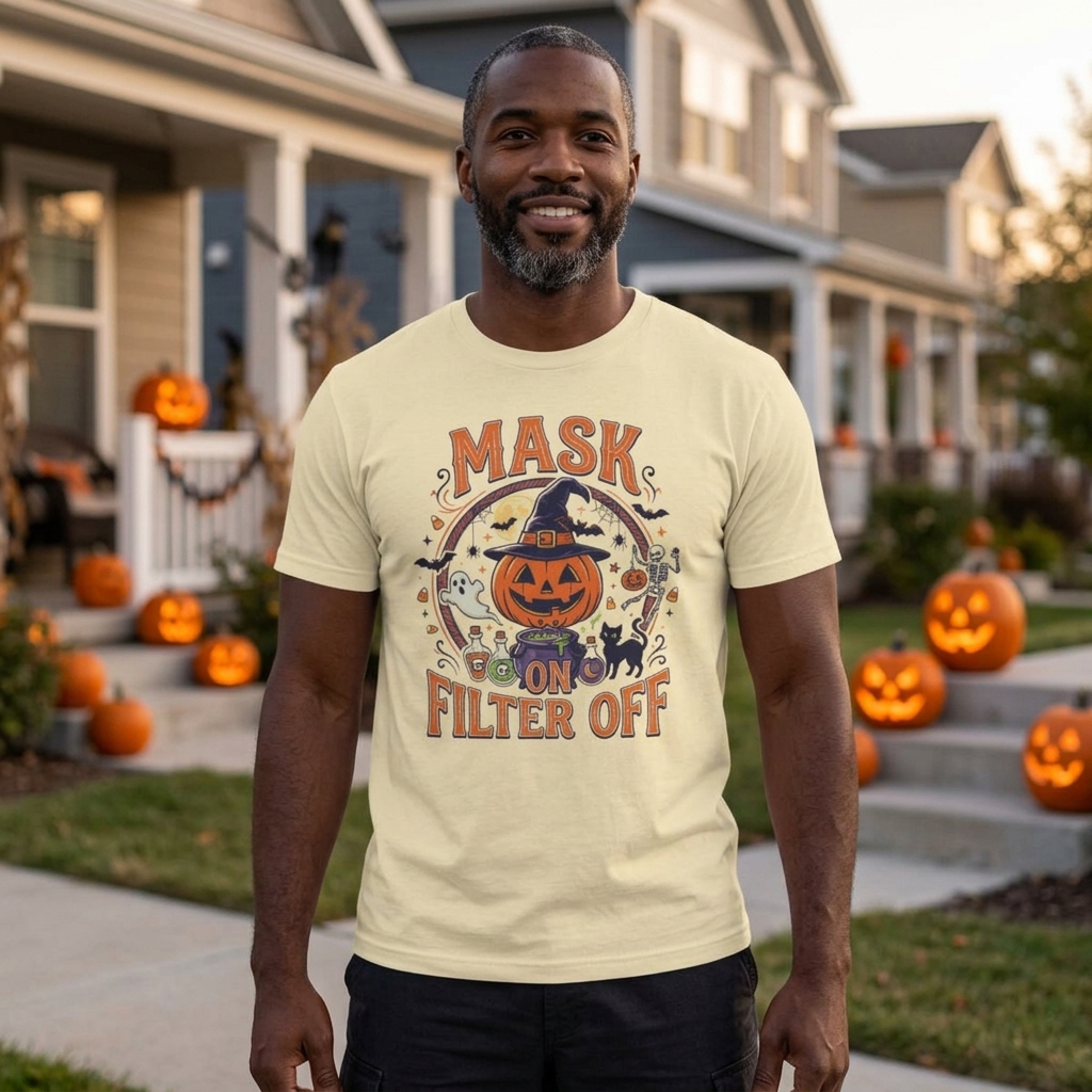 Mask On Filter Off Witch Jack-o’-Lantern Halloween Tee