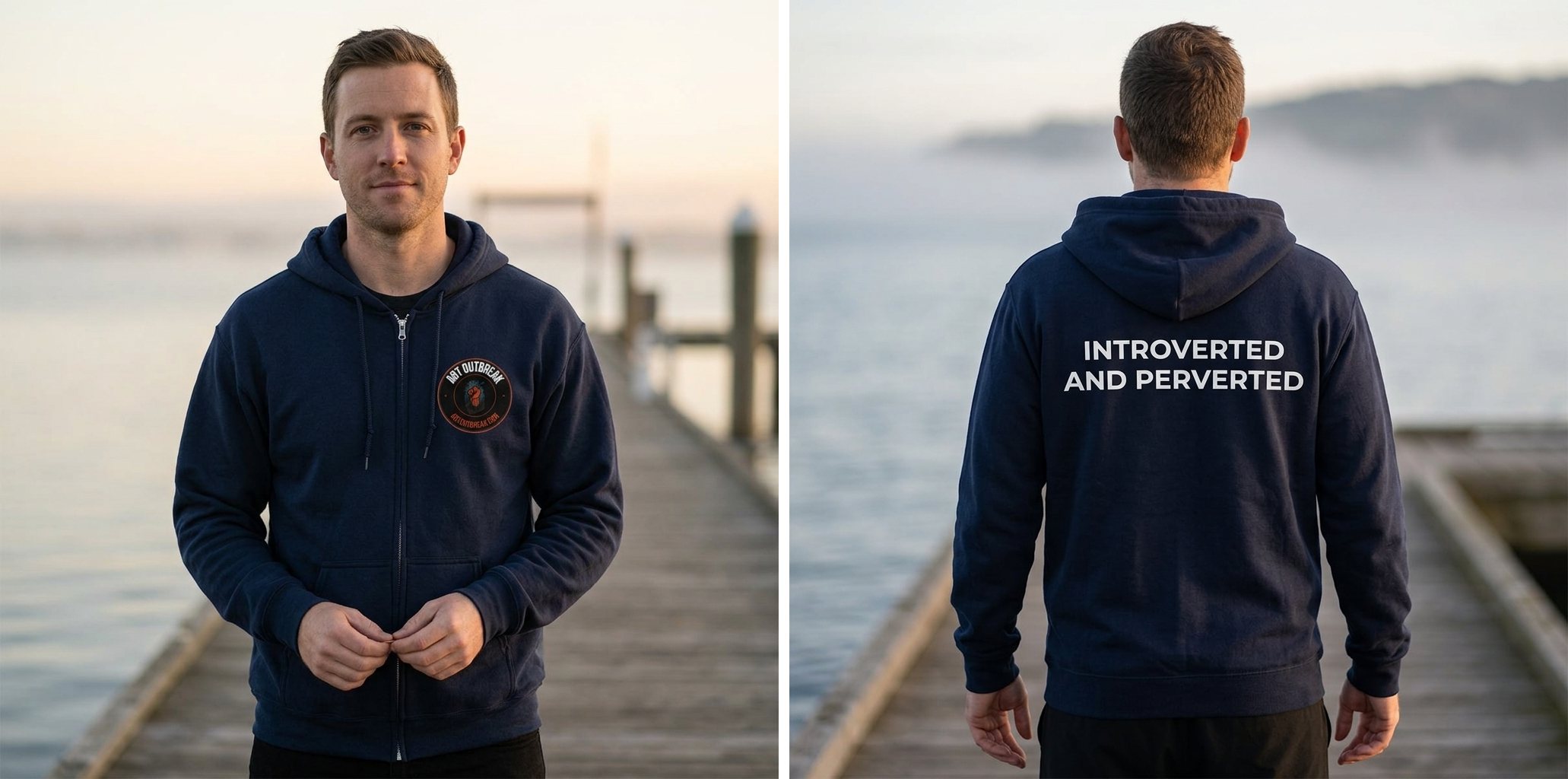 Introverted and Perverted Full-Zip Hoodie lifestyle photo