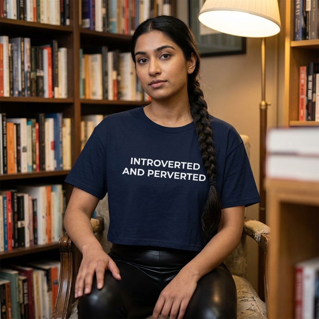Introverted and Perverted Crop Tee lifestyle photo