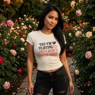 Yes I'm Flirting No I Won't Apologize Micro Rib Baby Tee lifestyle photo