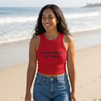 Look Good, Act Bad Micro Rib Racer Tank lifestyle photo