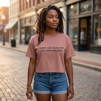 I Don't Get Jealous I Get Unavailable Crop Tee lifestyle photo