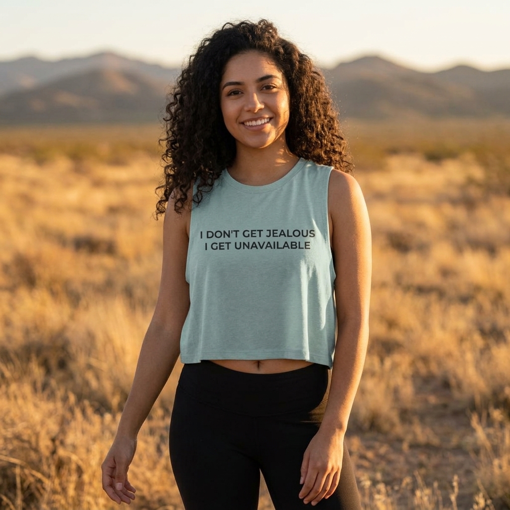 I Don't Get Jealous I Get Unavailable Crop Top lifestyle photo