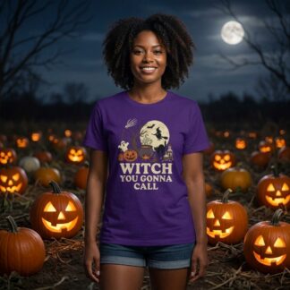 Witch You Gonna Call Funny Halloween Tee lifestyle photo