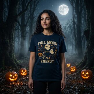 Full Moon Energy Witchy Halloween Tee lifestyle photo