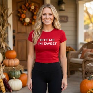 Bite Me I'm Sweet Baby Tee lifestyle photo