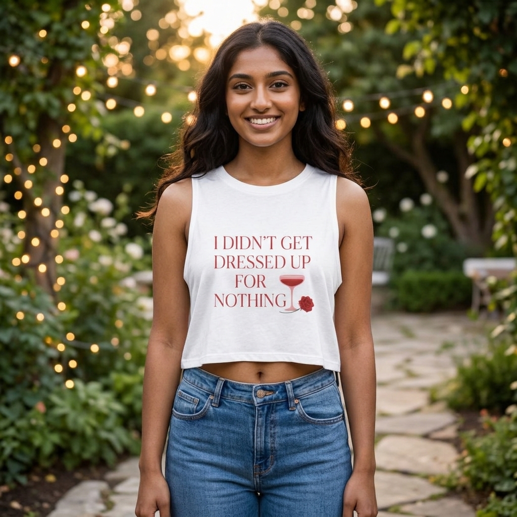I Didn’t Get Dressed Up for Nothing Wine Glass Crop Top