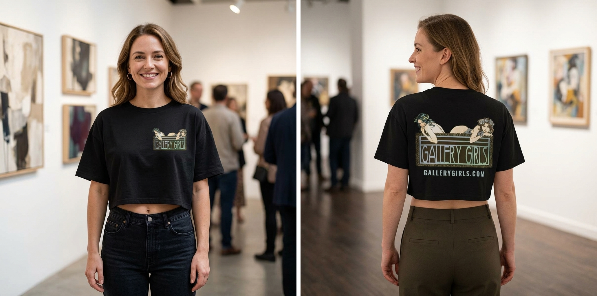 Gallery Girls Logo Crop Tee, Art Nouveau Design lifestyle photo