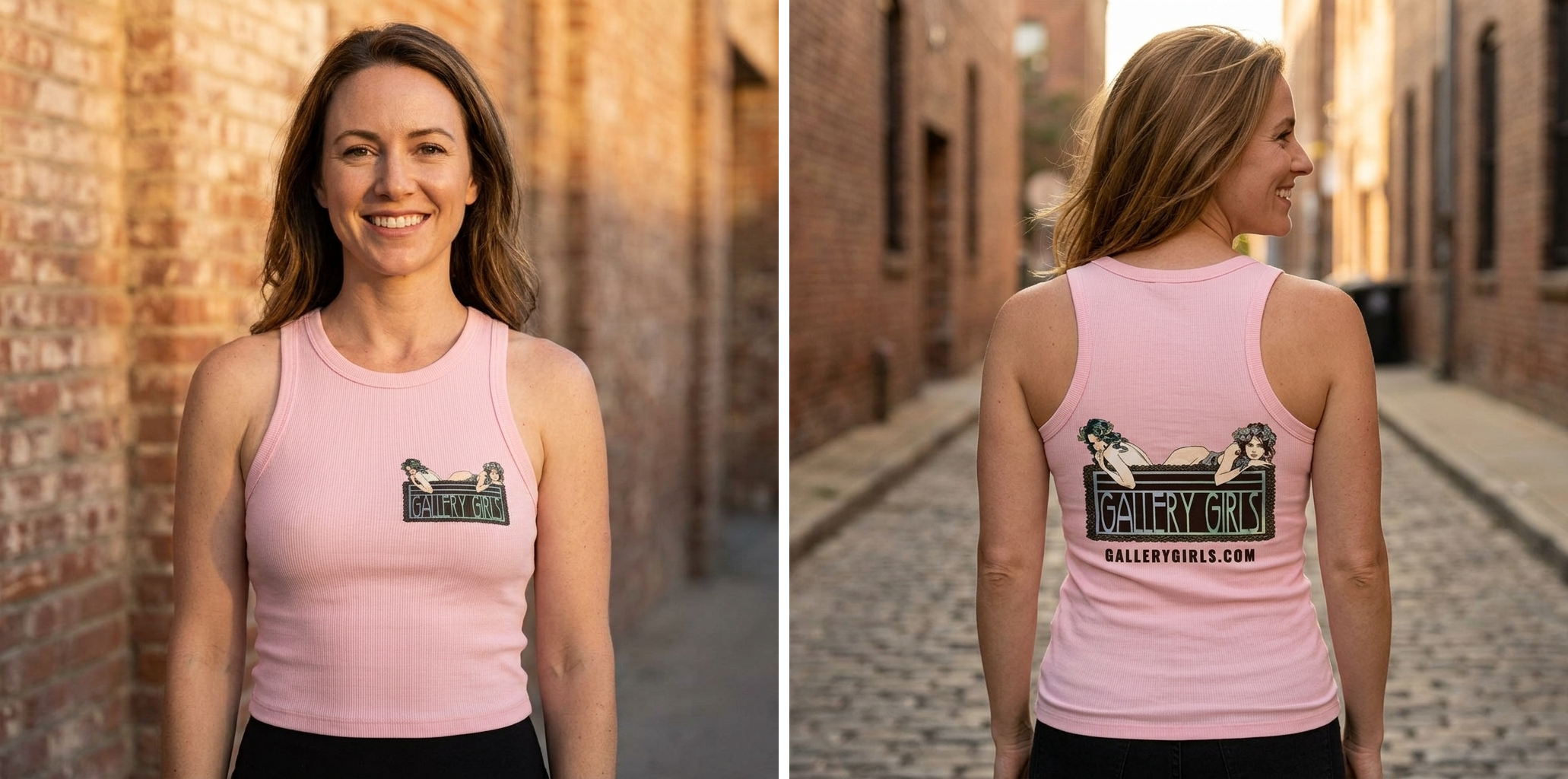 Gallery Girls Logo Racer Tank, Art Nouveau Design lifestyle photo