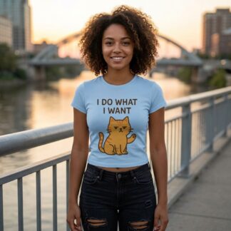 I Do What I Want Cat Crop Tee lifestyle photo