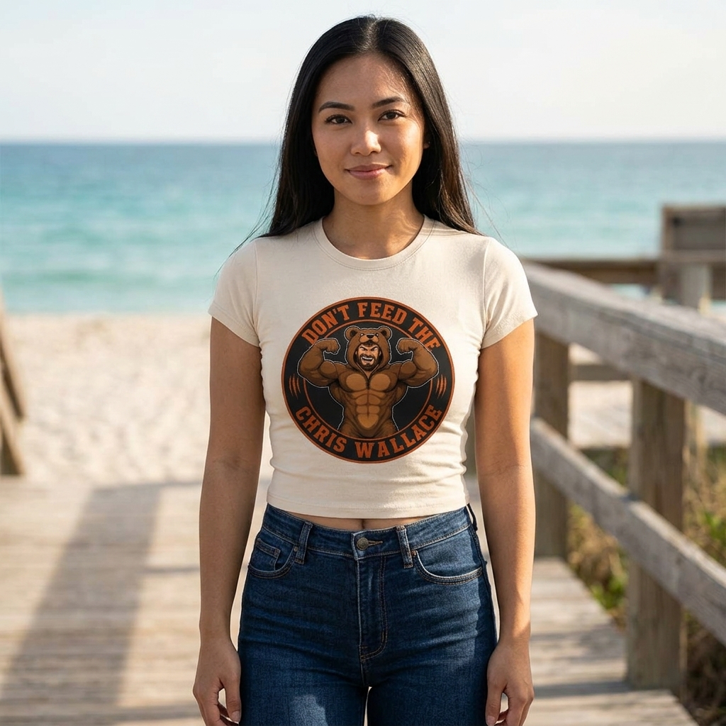 Don’t Feed The Chris Wallace bear graphic baby tee lifestyle photo