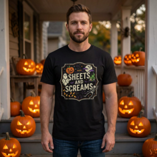 Sheets and Screams Halloween T-Shirt lifestyle photo