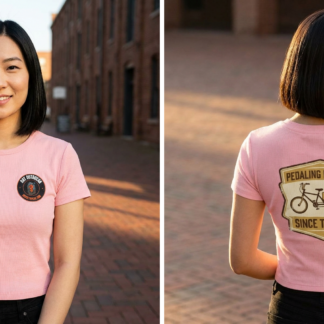 Pedaling for Tips Since the 90s Graphic Baby Tee lifestyle photo