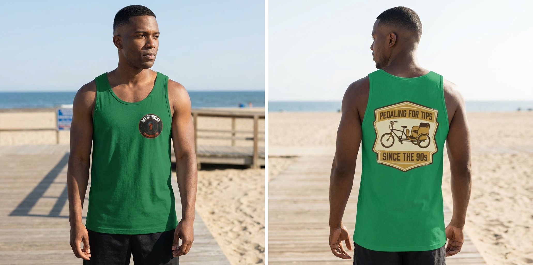 Pedaling for Tips Since the 90s Pedicab Driver Tank