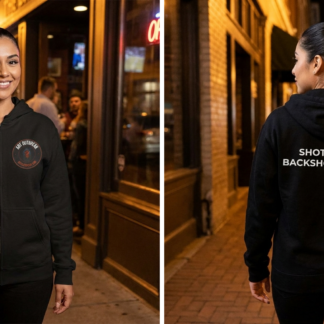Shots Now Backshots Later Zip Hoodie lifestyle photo