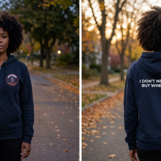 I Don't Need a Man But Where Is He Zip Hoodie lifestyle photo