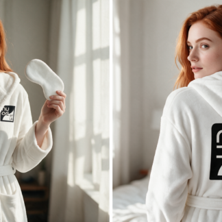 Nude Art LA Logo Hooded Robe with Eye Mask lifestyle photo