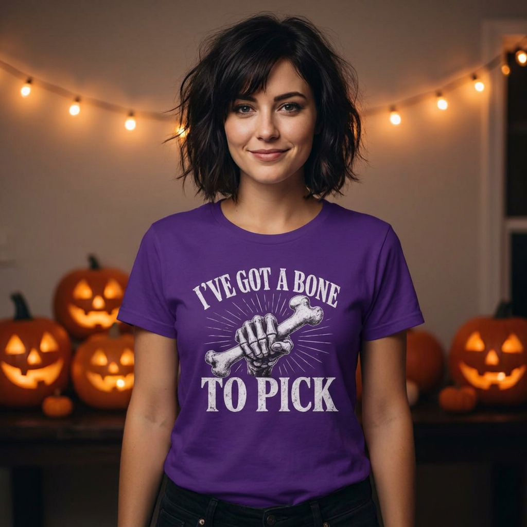 I’ve Got a Bone to Pick Skeleton Halloween Tee