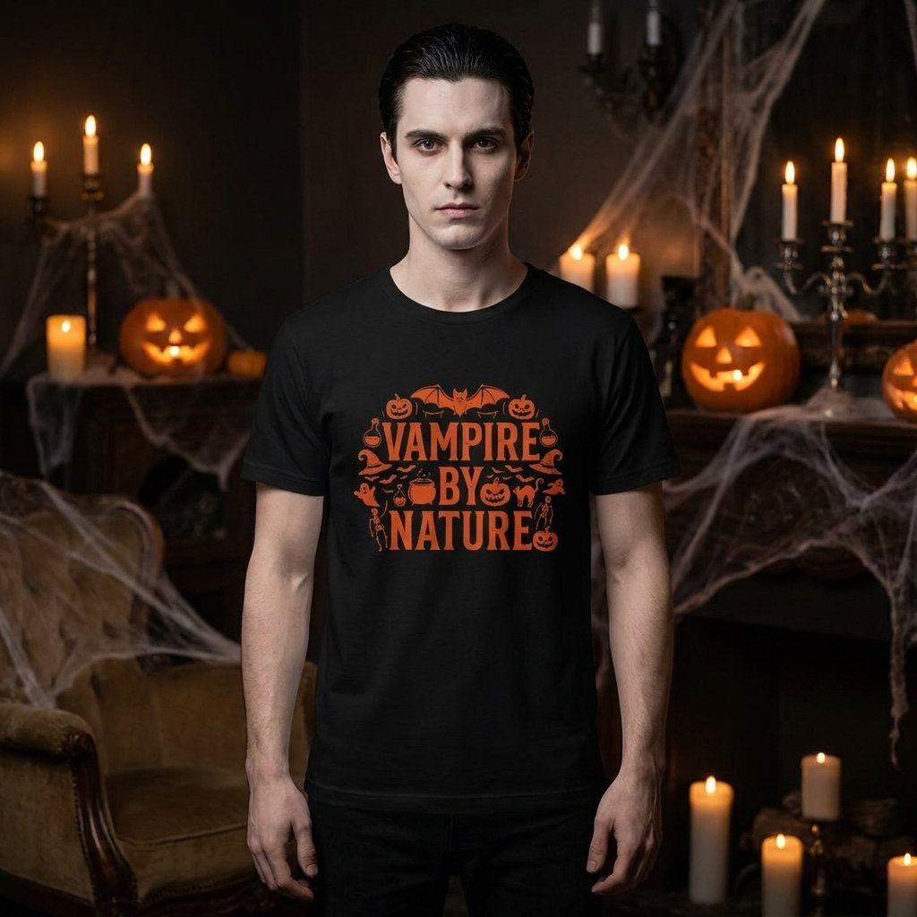 Vampire by Nature Halloween Graphic Tee