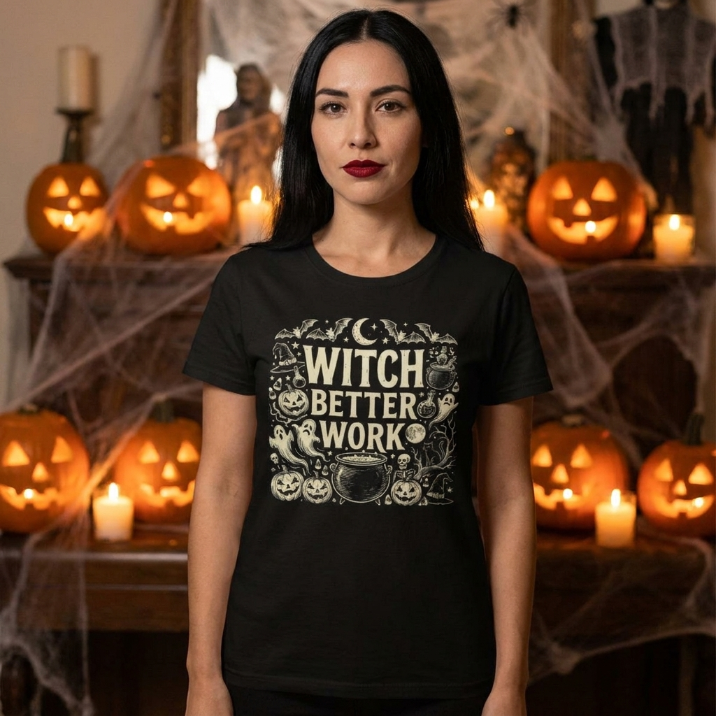 Witch Better Work Funny Halloween Tee
