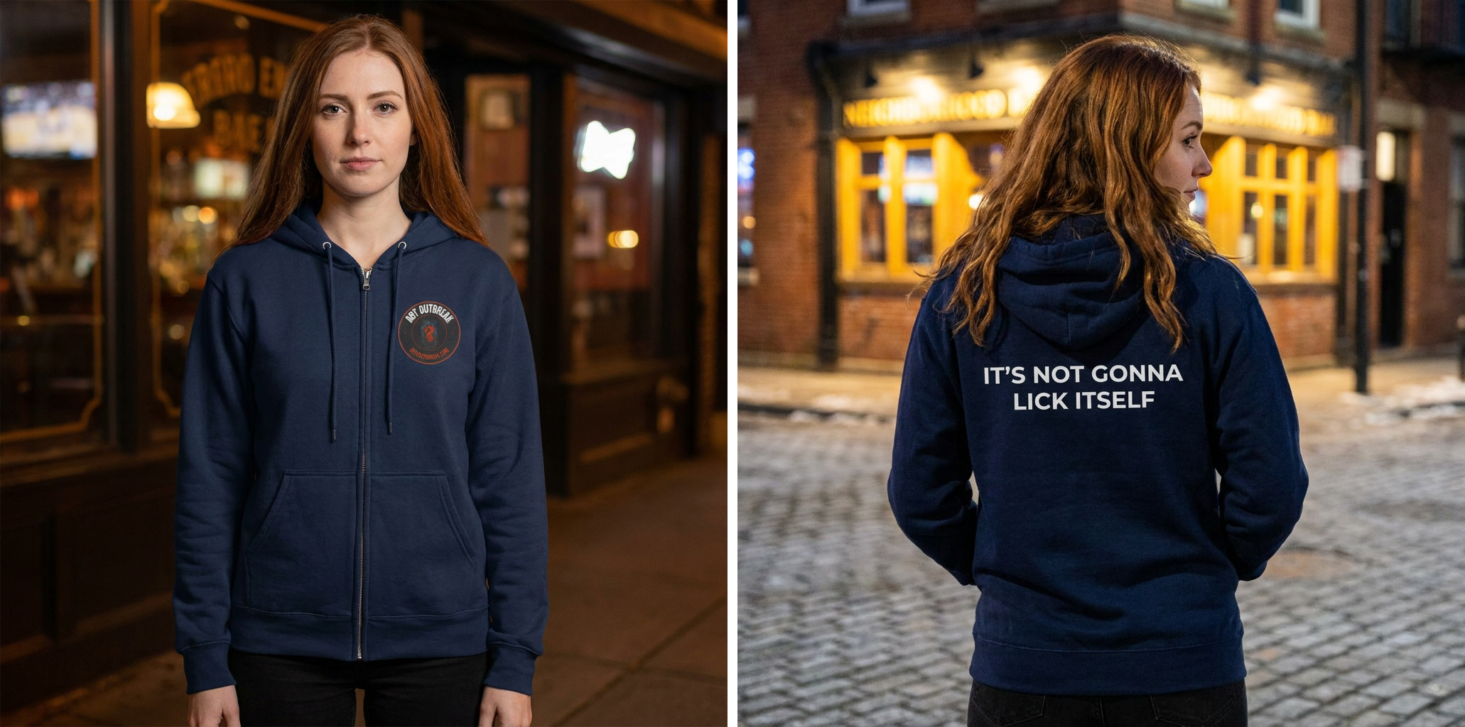 It's Not Gonna Lick Itself Funny Zip Hoodie lifestyle photo