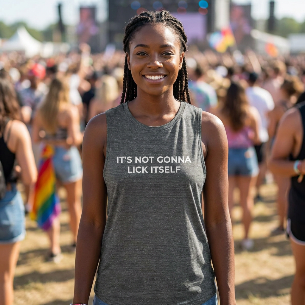 It’s Not Gonna Lick Itself Flowy Muscle Tank