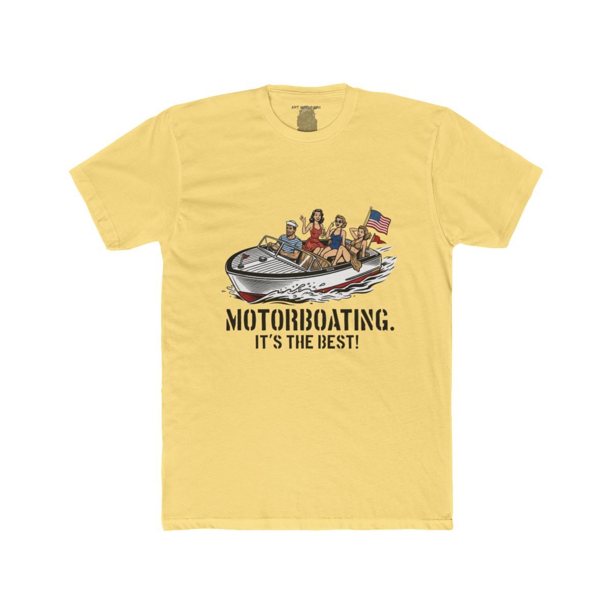 Motorboating It's the Best! Retro Pinup Speedboat Tee - Image 3