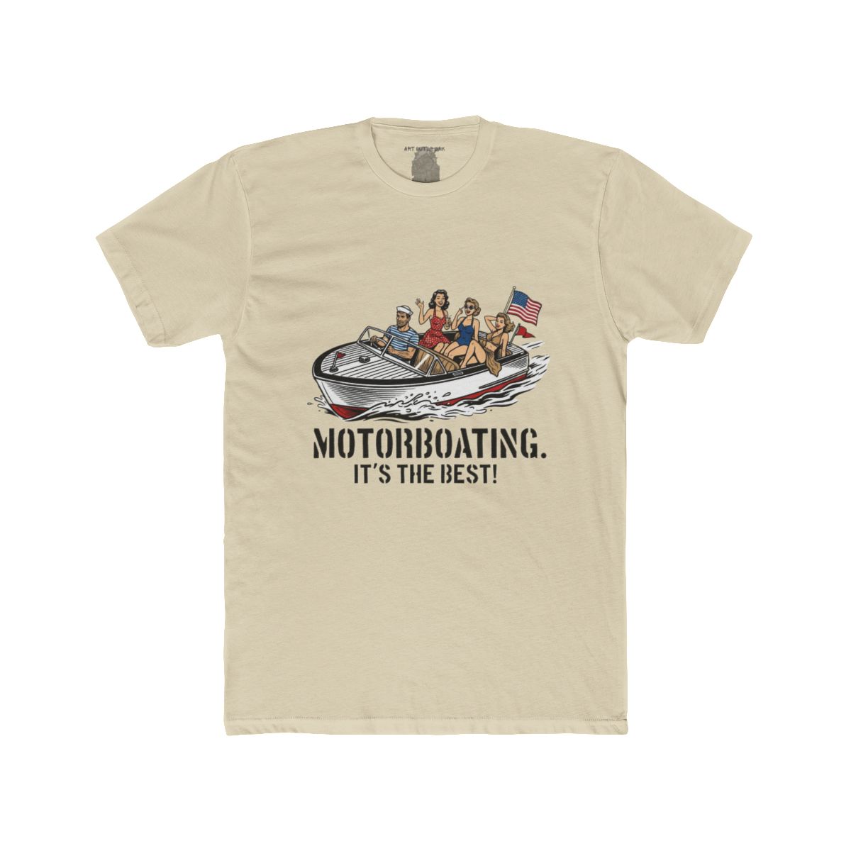 Motorboating It's the Best! Retro Pinup Speedboat Tee - Image 4