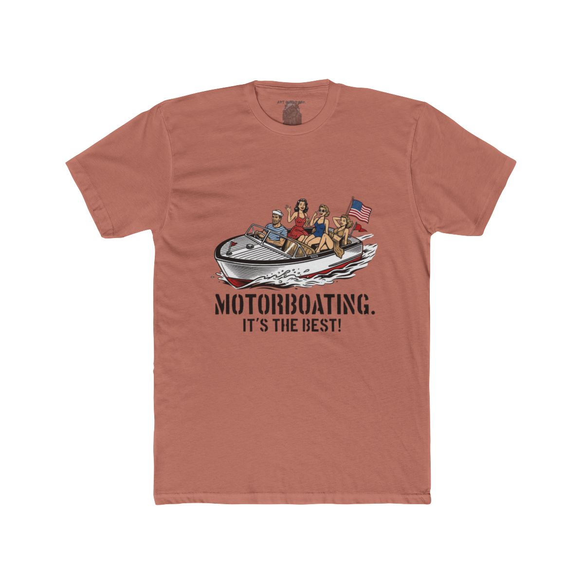Motorboating It's the Best! Retro Pinup Speedboat Tee - Image 5
